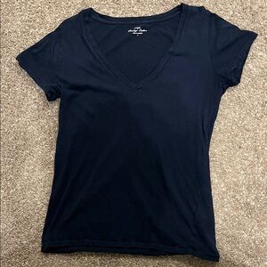 J. Crew Dark Blue V-Neck Short Sleeve Tee
